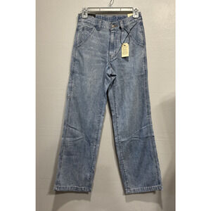 LEVI'S Baggy Carpenter Lightweight Jeans Light Wash Denim Womens Sz 24 Utility